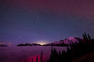 Meteor Shower Under A Layer Of Clouds (3840x2160) Resolution Wallpaper