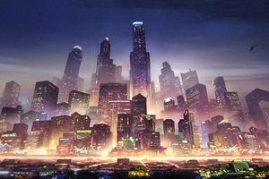 Metropolis City 5k (1280x1024) Resolution Wallpaper