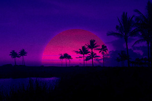 Miami Sunset Artistic (1280x1024) Resolution Wallpaper