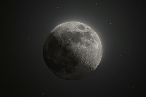 Midnight Orbit Lunar Moon (1360x768) Resolution Wallpaper