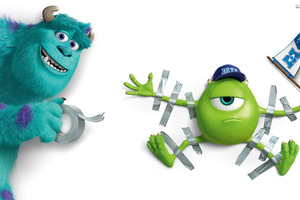 Mike And James Monster University (2048x2048) Resolution Wallpaper
