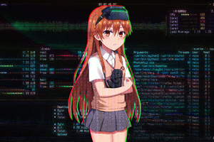 Mikoto Misaka As Programmer (2880x1800) Resolution Wallpaper