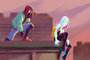 Miles And Gwen In Across The SpiderVerse