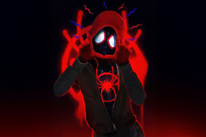 Miles Morales In Red And Black (2560x1700) Resolution Wallpaper