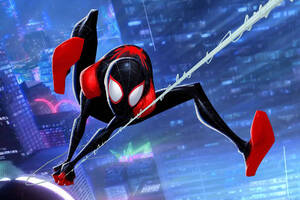 Miles Morales SpiderMan Into The Spider Verse (1366x768) Resolution Wallpaper