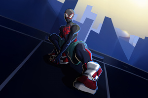 Miles Morales Suit Up Shock Out (1280x720) Resolution Wallpaper