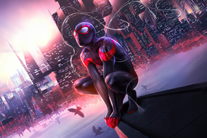 Miles Morales The Ultimate Destiny Of Spider Man (2048x2048) Resolution Wallpaper