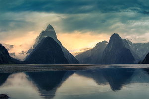 Milford At Sunset (2560x1080) Resolution Wallpaper