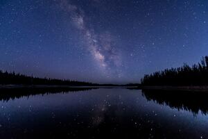 Milkway Lake Water Reflection Stars 5k