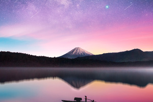 Milky Way Mount Fuji Wallpaper