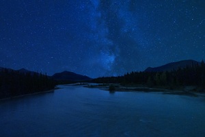 Milky Way Stars Reflection Summer Outdoors Night 5k Wallpaper