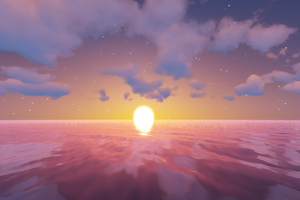 Minecraft Sunset Cgi (3840x2400) Resolution Wallpaper