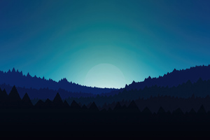 Minimal Forest Night (3840x2400) Resolution Wallpaper