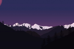 Minimalism Scenery Of Mountains (1280x800) Resolution Wallpaper