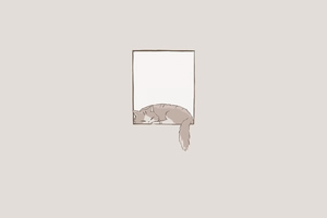 Minimalist Cat Window Sleeping 4k Wallpaper