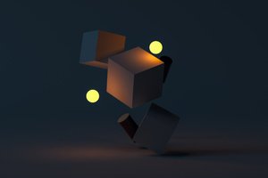 Minimalistic Dark 3d (1600x900) Resolution Wallpaper