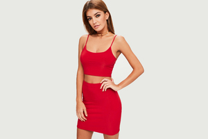 Model In Red Hot Dress