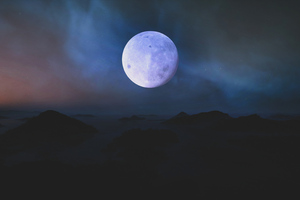 Moon Night Sky Fantasy 5k Wallpaper