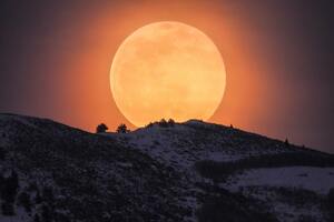 Moon Rising Over The Wasatch Mountains Wallpaper