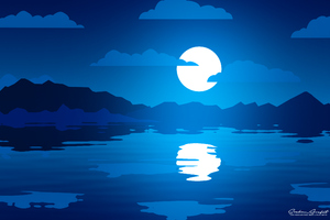 Moon Shine Illustration (1280x800) Resolution Wallpaper