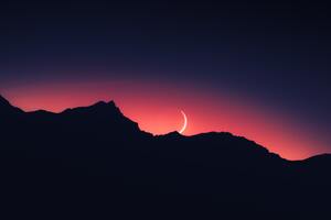 Moonset Silhouette 5k
