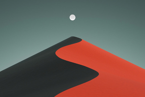 Morning Cliff Moon Minimal 4k (2048x1152) Resolution Wallpaper