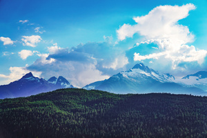 Morning Serenity Beautiful Blue Clouds Over The Landscape (7680x4320) Resolution Wallpaper