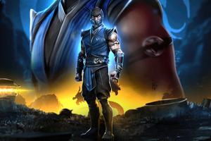 Mortal Kombat 1 Sub Zero Poster (1336x768) Resolution Wallpaper