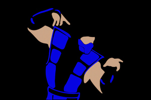 Mortal Kombat Sub Zero Blue Minimal 4k (1600x900) Resolution Wallpaper