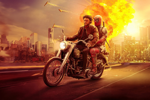 Motorcycle Mayhem Wolverine And Deadpool