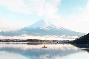 Mount Fuji Blue Bright Day 4k
