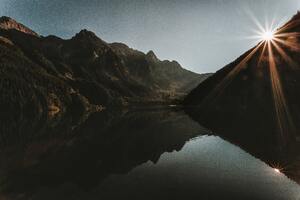 Mountain Landscape Dawn Lake Reflection 5k