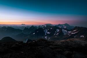 Mountain Range At Sunset 5k Wallpaper