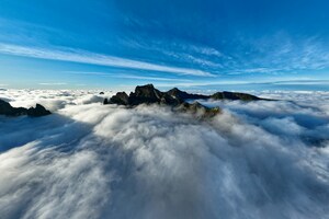 Mountains Covered In Clouds Beautiful View Wallpaper