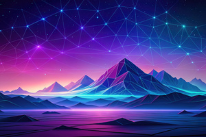 Mountains In Vivid Glow Wallpaper
