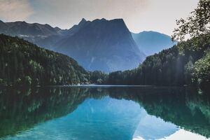 Mountains Lake Reflection 5k (2560x1600) Resolution Wallpaper