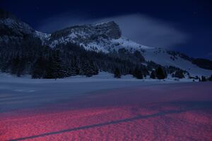 Mountains Landscape Night Snow 5k (320x240) Resolution Wallpaper