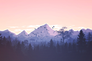 Mountains Minimal Landscape 4k Wallpaper