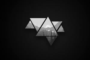 Mountains Triangle Shapes 4k Wallpaper