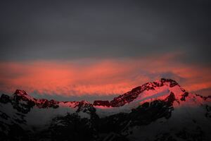 Mountians Landscape Sunset 8k
