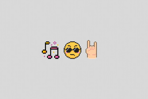 Music Lover Emoji Minimal (2560x1080) Resolution Wallpaper