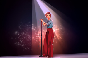 Musician On Stage With Microphone (1400x1050) Resolution Wallpaper