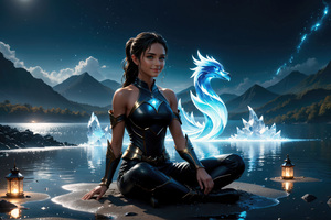Mythical Shores Lake Guardian With The Dragon Queen Wallpaper