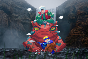 Naruto Jiraiya And The Magic Frog (2932x2932) Resolution Wallpaper