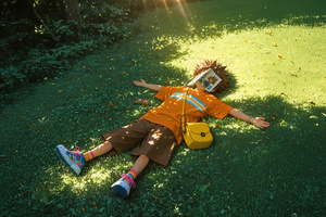 Nature Nap Relaxing Anime Boy (2932x2932) Resolution Wallpaper