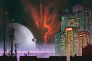 Nebula City Scifi 4k (320x240) Resolution Wallpaper