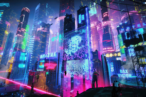 Neon City Dreams Cyberpunk Skies (2048x1152) Resolution Wallpaper