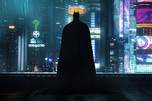 Neon Gotham Batman 4k