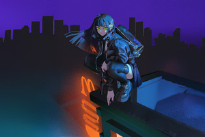 Neon Nights The Watcher Above (1440x900) Resolution Wallpaper