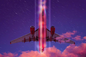 Neon Retro Airlines 4k